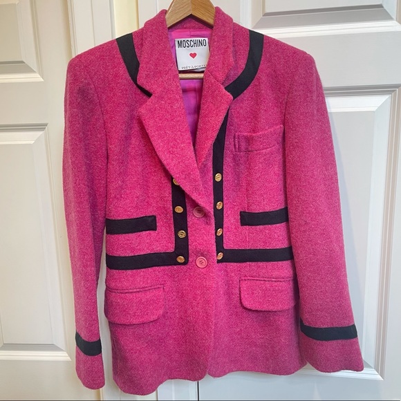 Moschino Pret-A-Porter VINTAGE Magenta Pink Wool Blazer